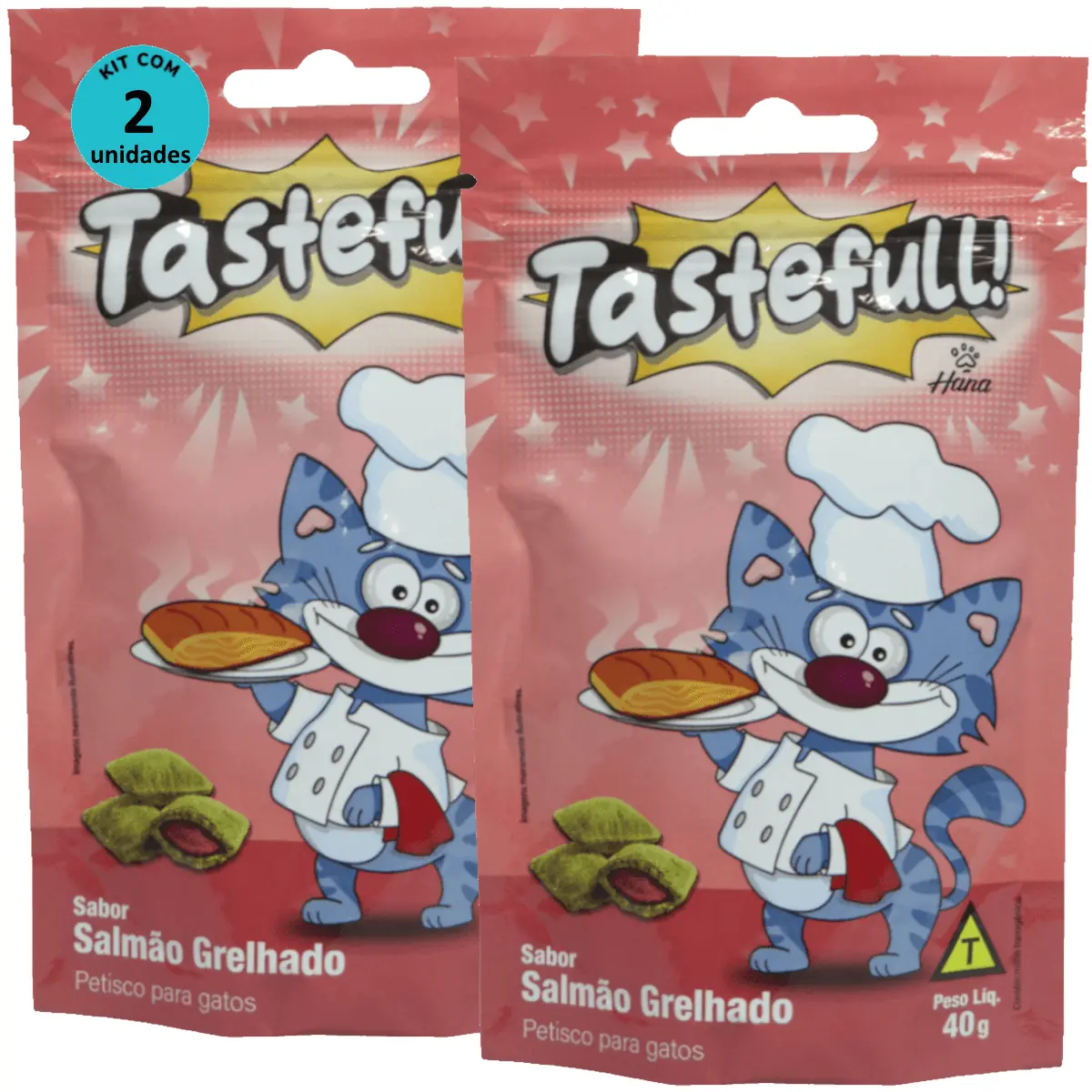 Hana Tastefull Nuggets Para Gatos Salmão Grelhado 40g Kit 2 un