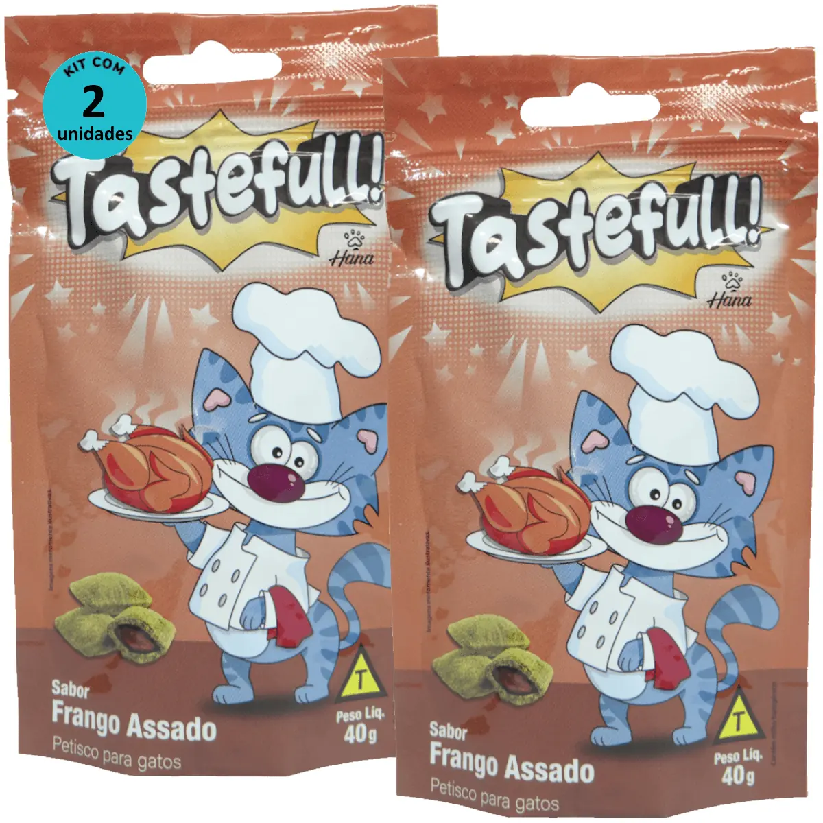 Hana Tastefull Nuggets Para Gatos Frango Assado 40g Kit 2 un