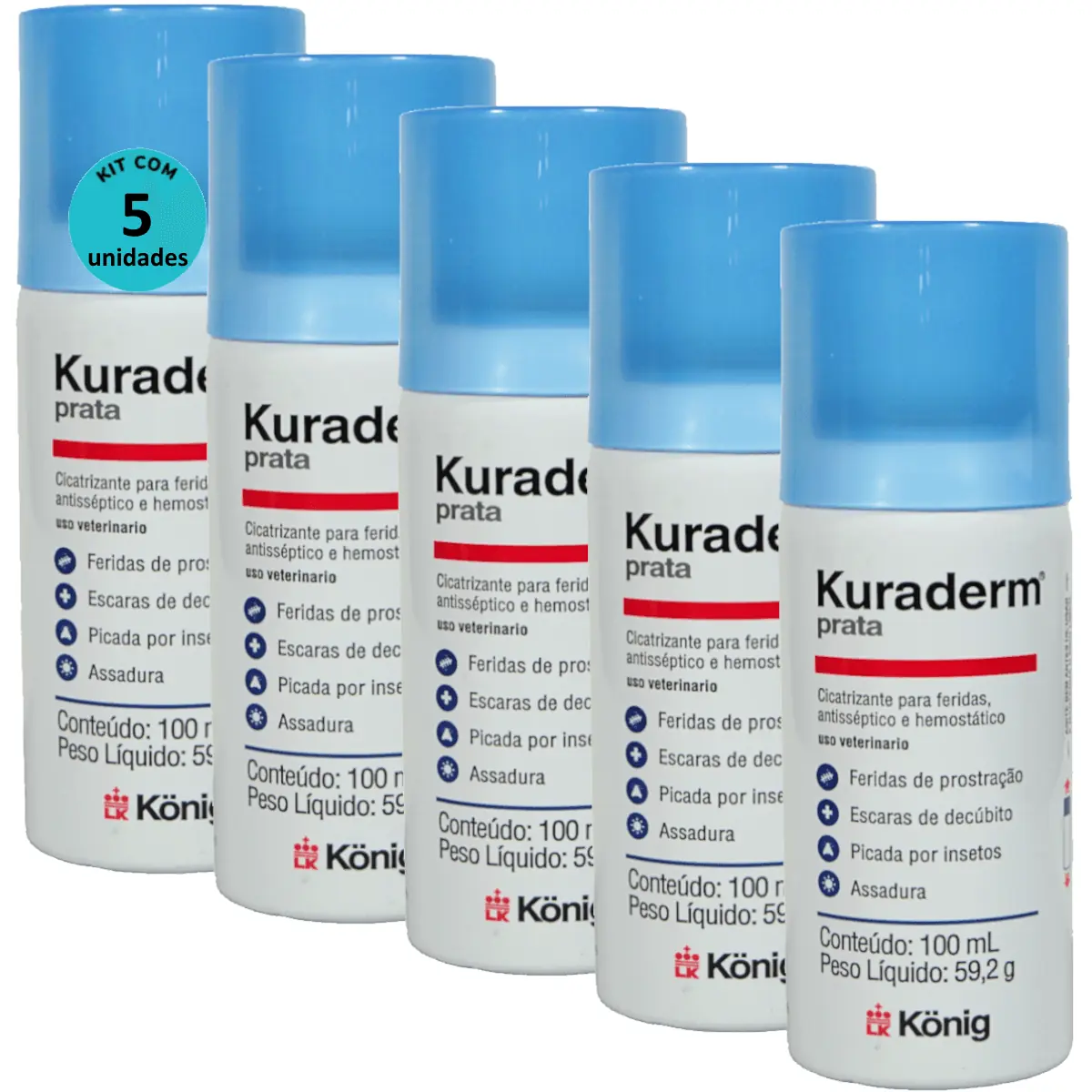 Kuraderm Prata König 100ml Kit Com 5 unidades