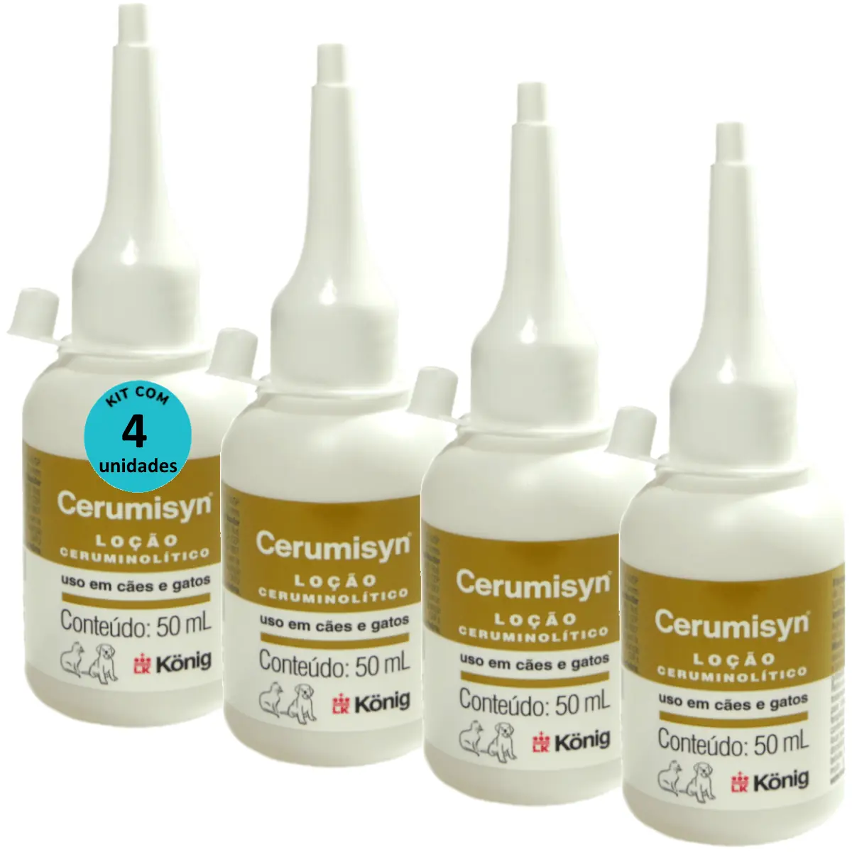 Cerumisyn 50ml Loção Ceruminolítico König Kit Com 4 unid
