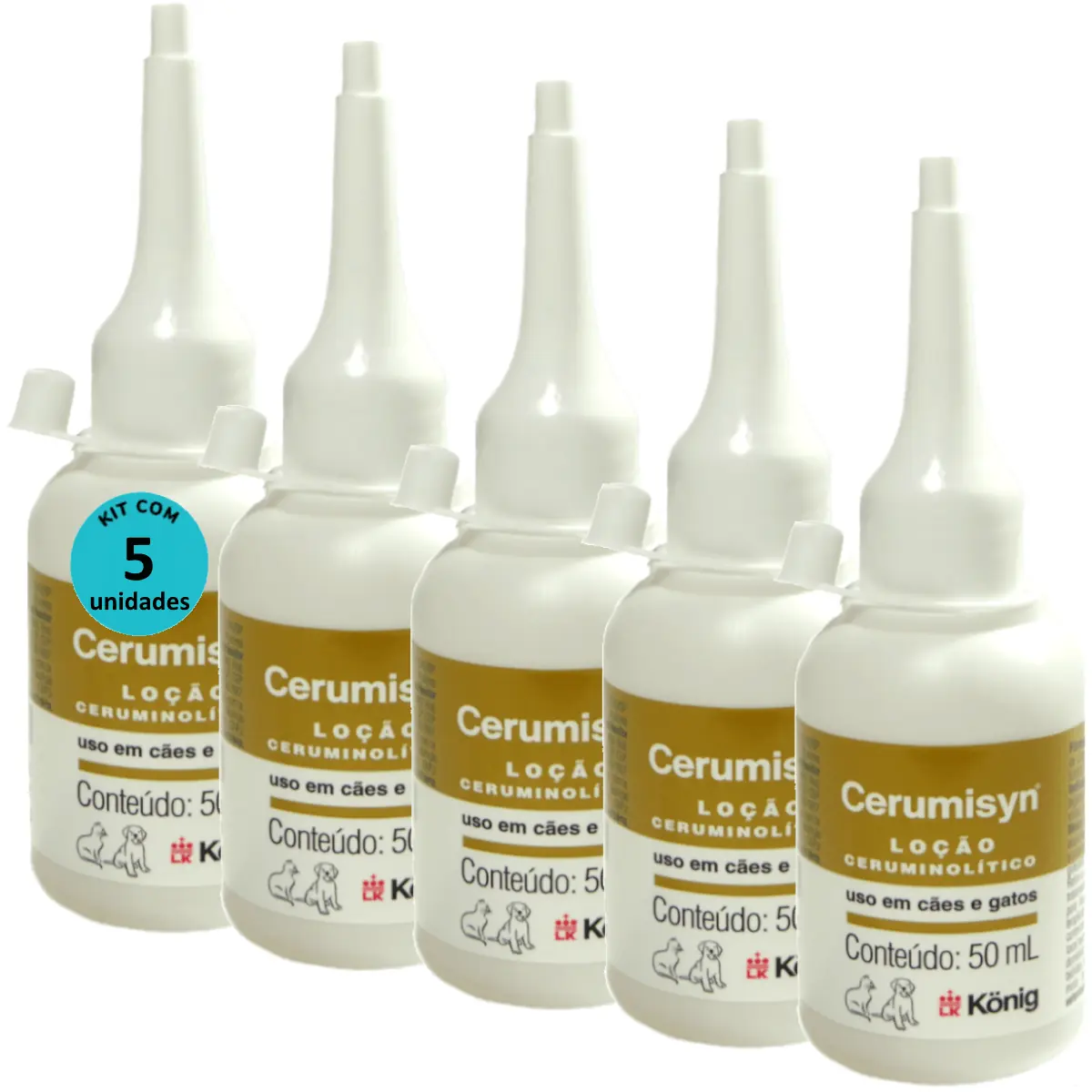 Cerumisyn 50ml Loção Ceruminolítico König Kit Com 5 unid