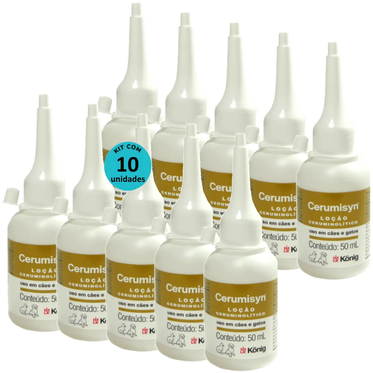 Cerumisyn 50ml Loção Ceruminolítico König Kit Com 10 unid