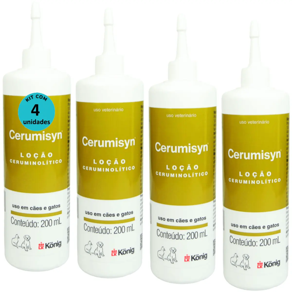 Cerumisyn 200ml Loção Ceruminolítico König Kit Com 4 unid