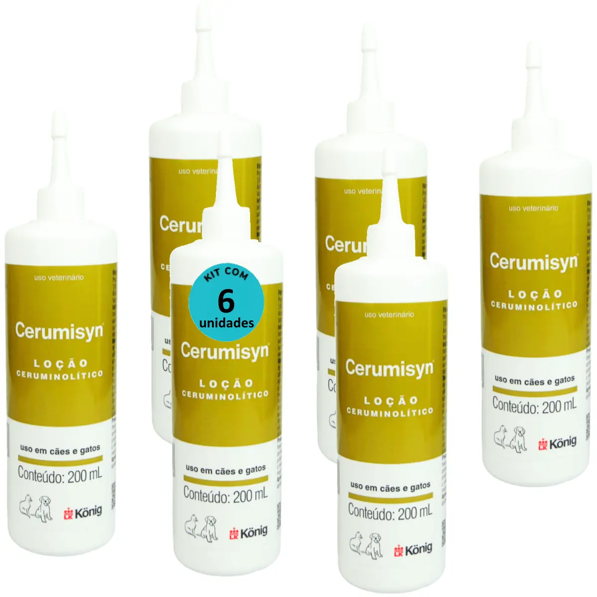 Cerumisyn 200ml Loção Ceruminolítico König Kit Com 6 unid