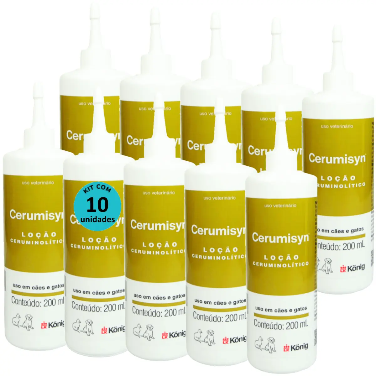 Cerumisyn 200ml Loção Ceruminolítico König Kit Com 10 unid