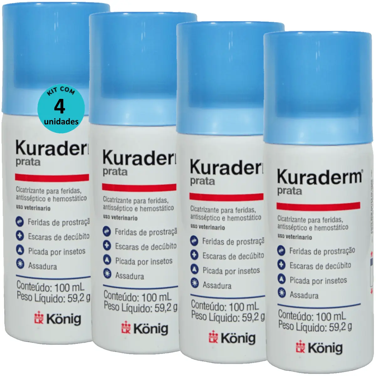 Kuraderm Prata König 100ml Kit Com 4 unidades