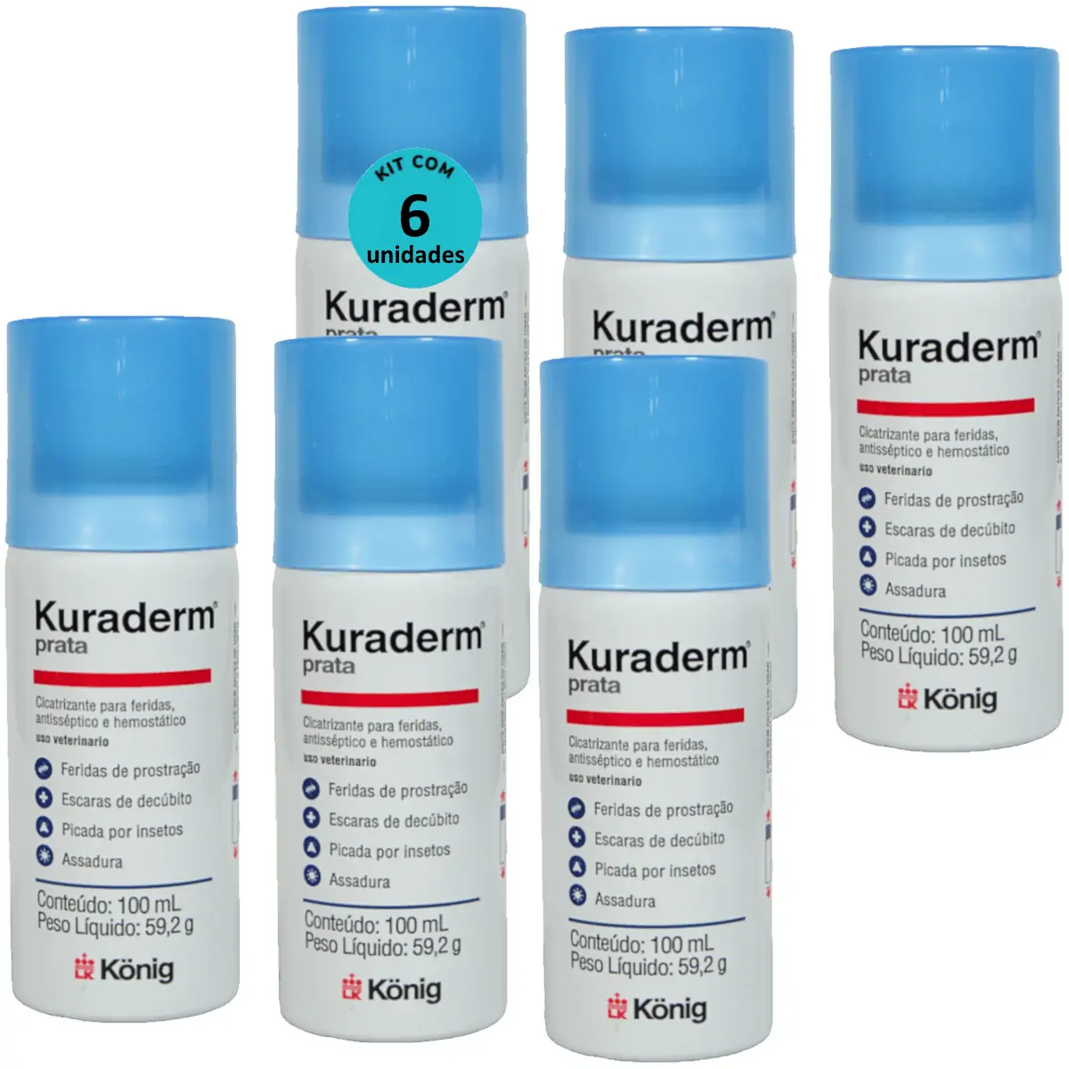 Kuraderm Prata König 100ml Kit Com 6 unidades