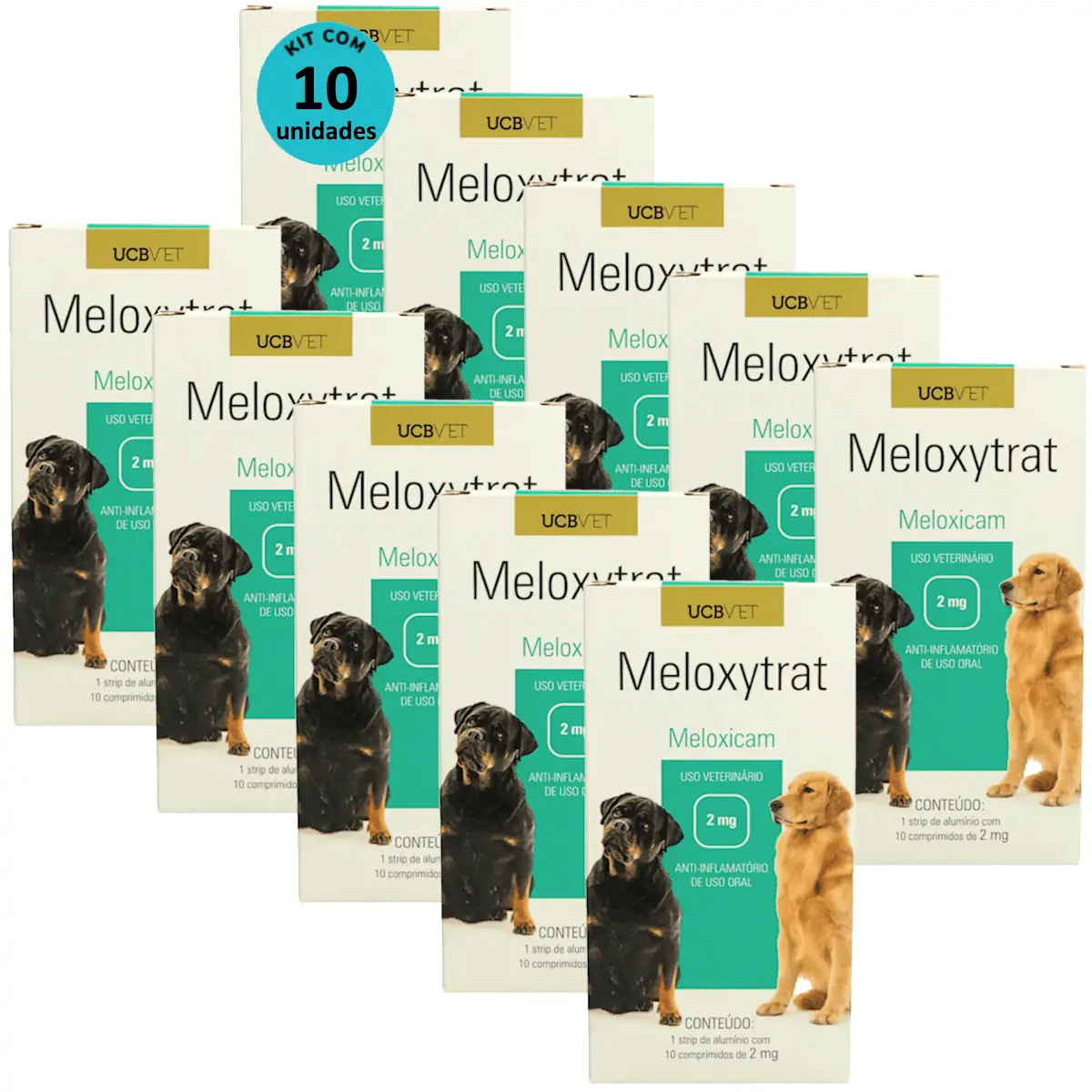 Meloxytrat 2mg C/ 10 Comprimidos UCBVET Kit com 10