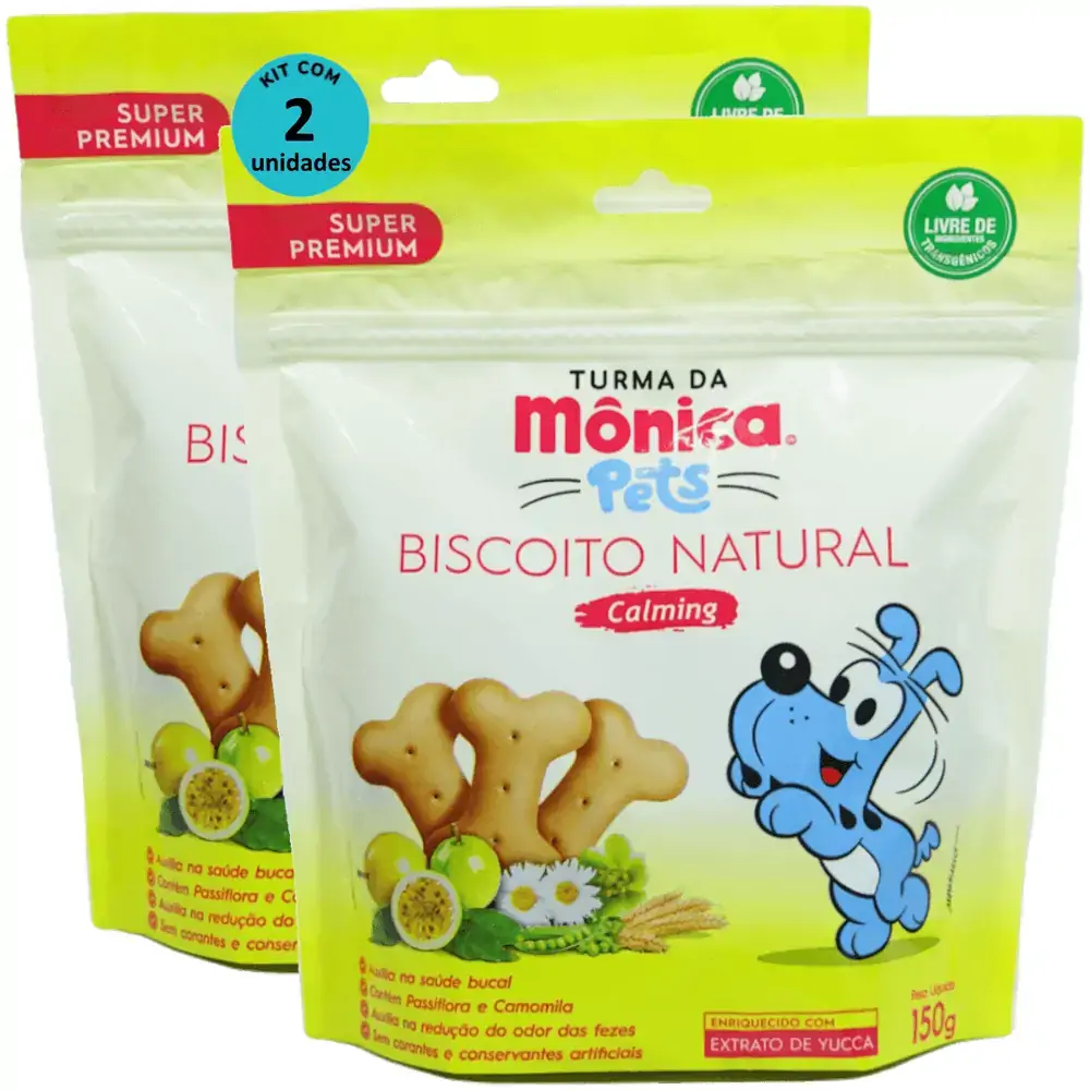 Biscoito Natural Calming 150g Turma da Mônica Kit Com 2