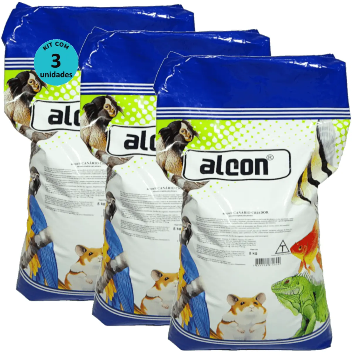 Alcon Canário Criador 5Kg Kit Com 3