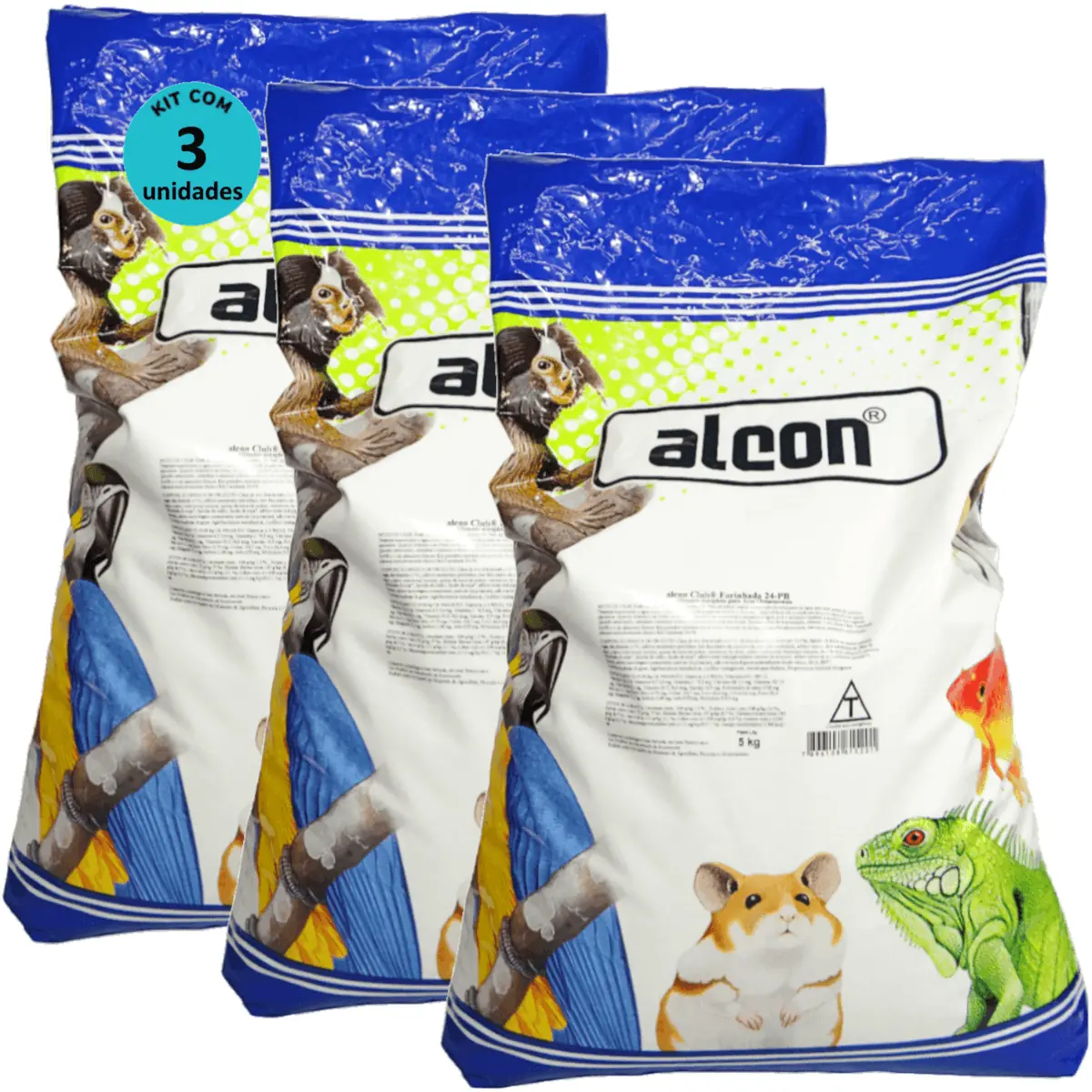 Alcon Club Farinhada 24-PB 5Kg Para Aves Ornamentais Kit Com 3