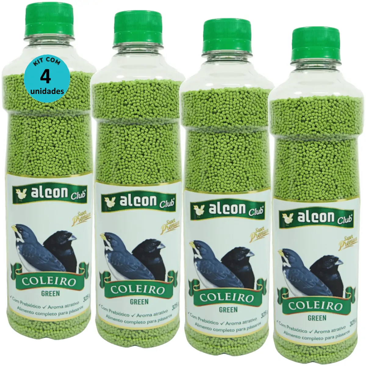 Alcon Club Coleiro Green 325g Super Premium Kit com 4 Unidades
