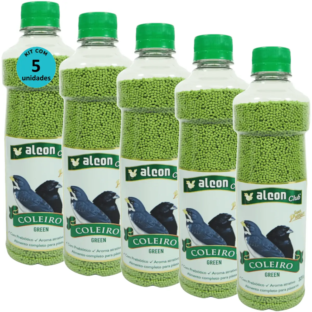 Alcon Club Coleiro Green 325g Super Premium Kit com 5 Unidades