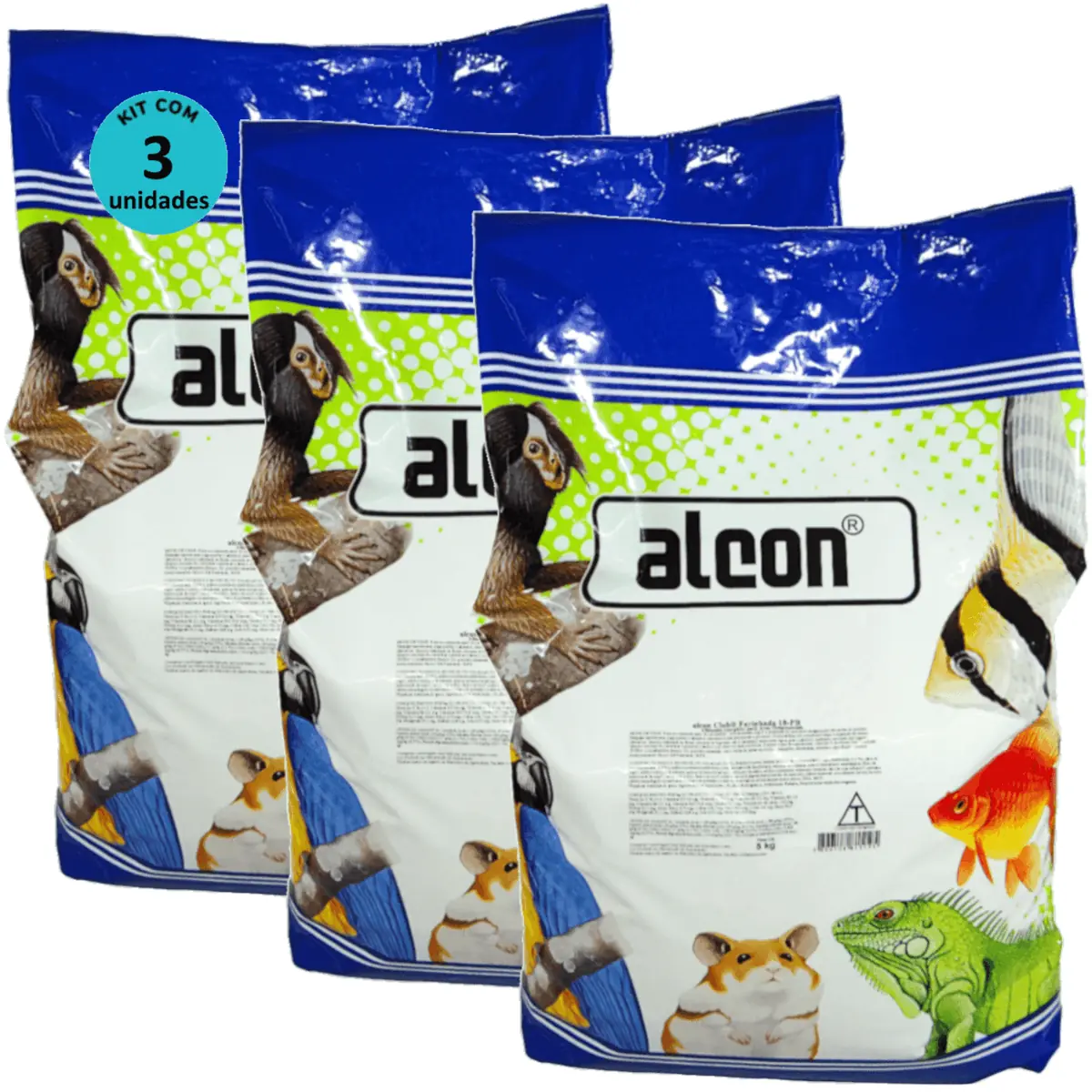 Alcon Club Farinhada 18-PB 5Kg Para Aves Ornamentais Kit Com 3
