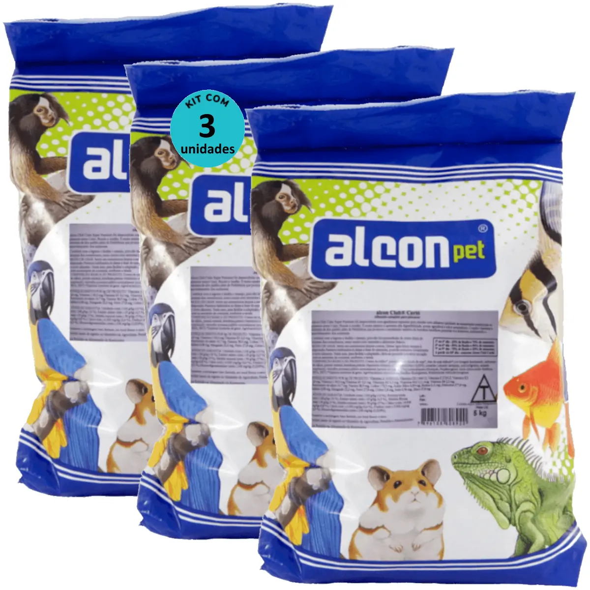 Alcon Club Curió Bicudo Azulão 5kg Kit Com 3 Unidades