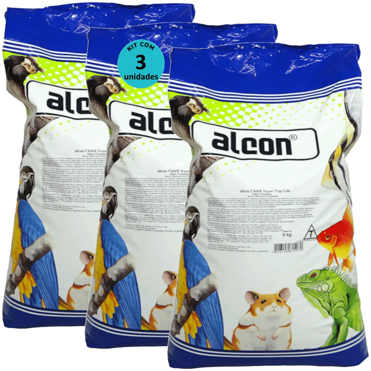 Alcon Club Super Top Life 5kg Super Premium Kit com 3