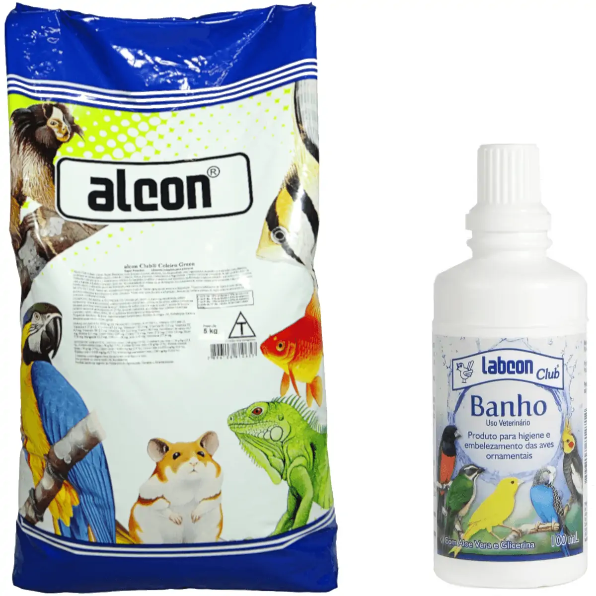 Alcon Club Coleiro 5kg + Alcon Labcon Club Banho P/ Higiene E Embelezamento Das Aves Ornamentais 100