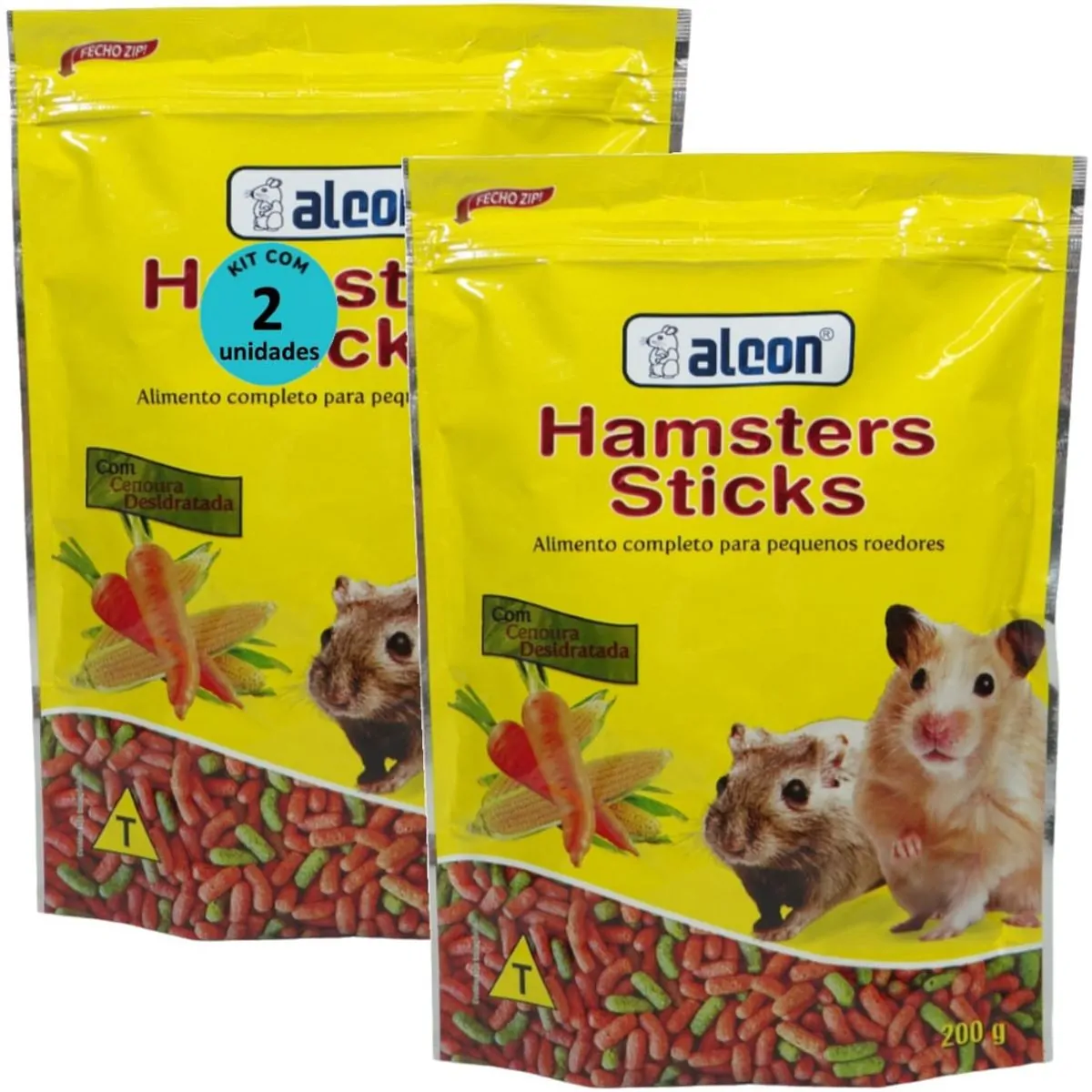 ALCON HAMSTER STICKS 200G KIT COM 2 PARA HAMSTER GERBIL E TOPOLINO