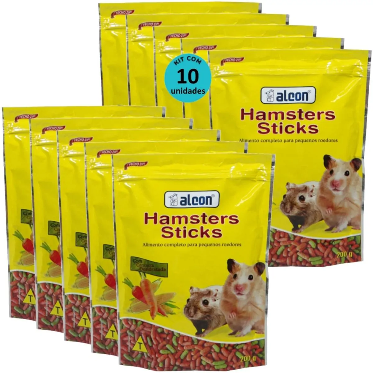 ALCON HAMSTER STICKS 200G KIT COM 10 PARA HAMSTER GERBIL E TOPOLINO