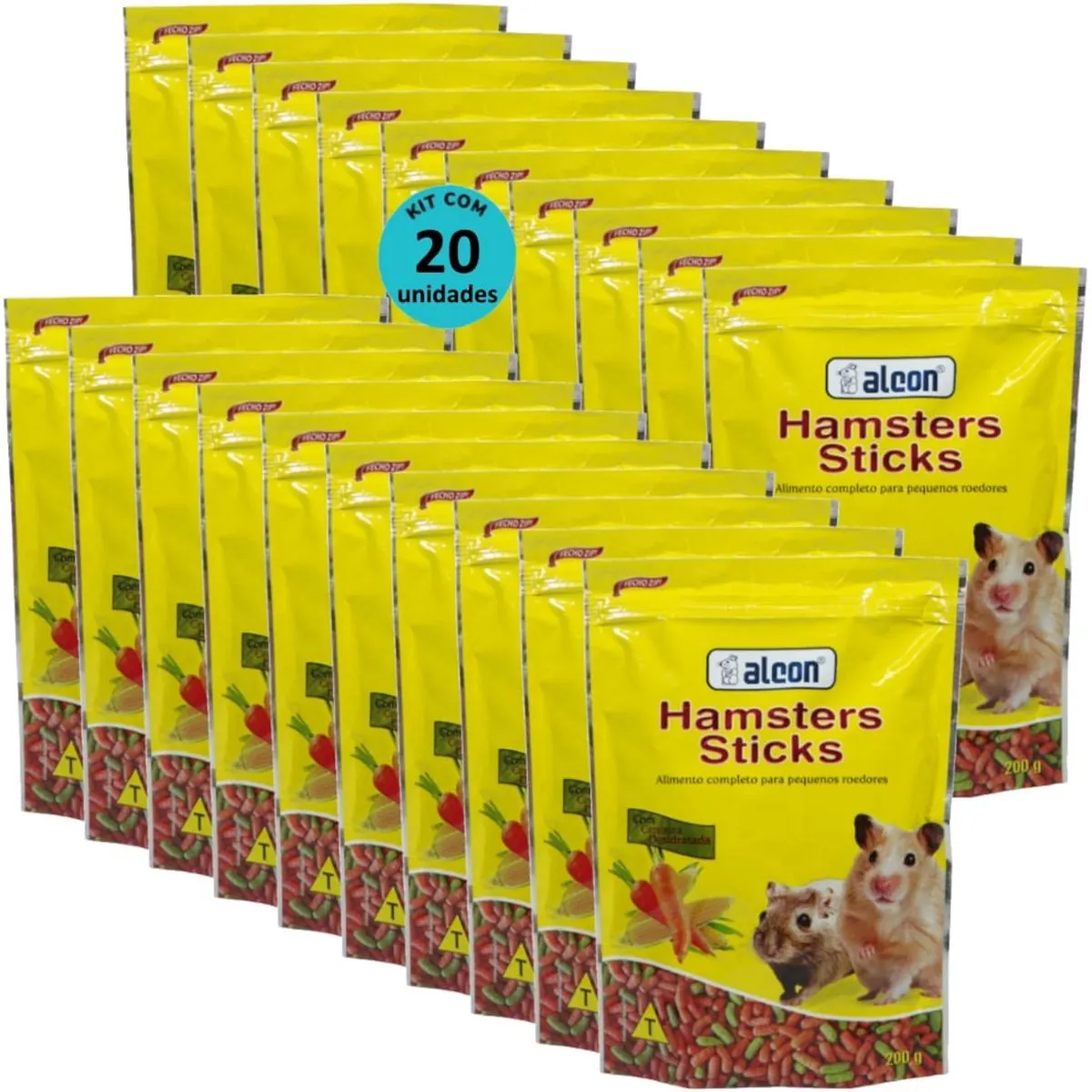 ALCON HAMSTER STICKS 200G KIT COM 20 PARA HAMSTER GERBIL E TOPOLINO