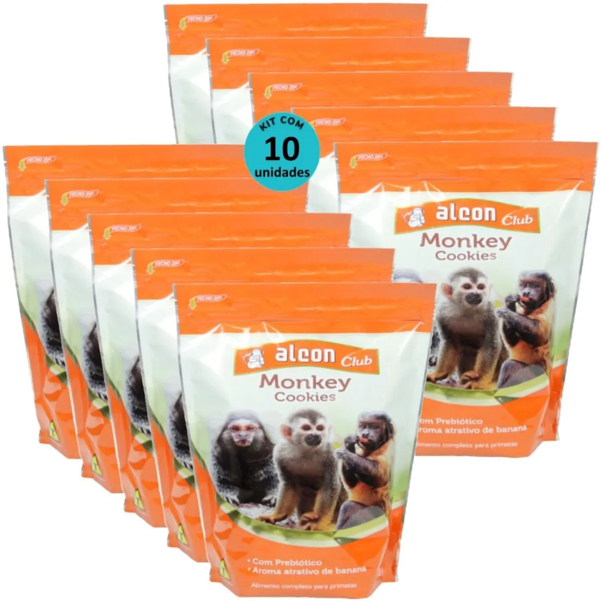 ALCON CLUB MONKEY COOKIES 450G KIT COM 10 PARA MACACO-PREGO, SAGUI, MICO, BUGIOS, MACACO-DE-CHEIRO