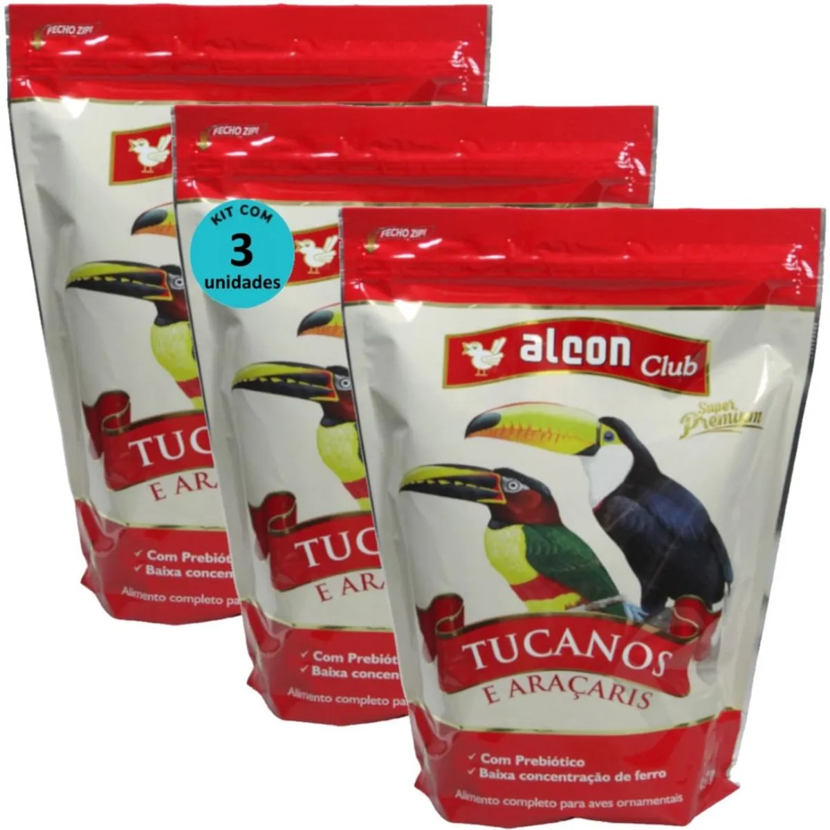 ALCON CLUB TUCANOS E ARAÇARIS 450G SUPER PREMIUM KIT COM 3