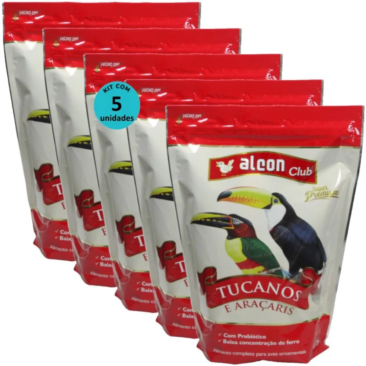 ALCON CLUB TUCANOS E ARAÇARIS 450G SUPER PREMIUM KIT COM 5