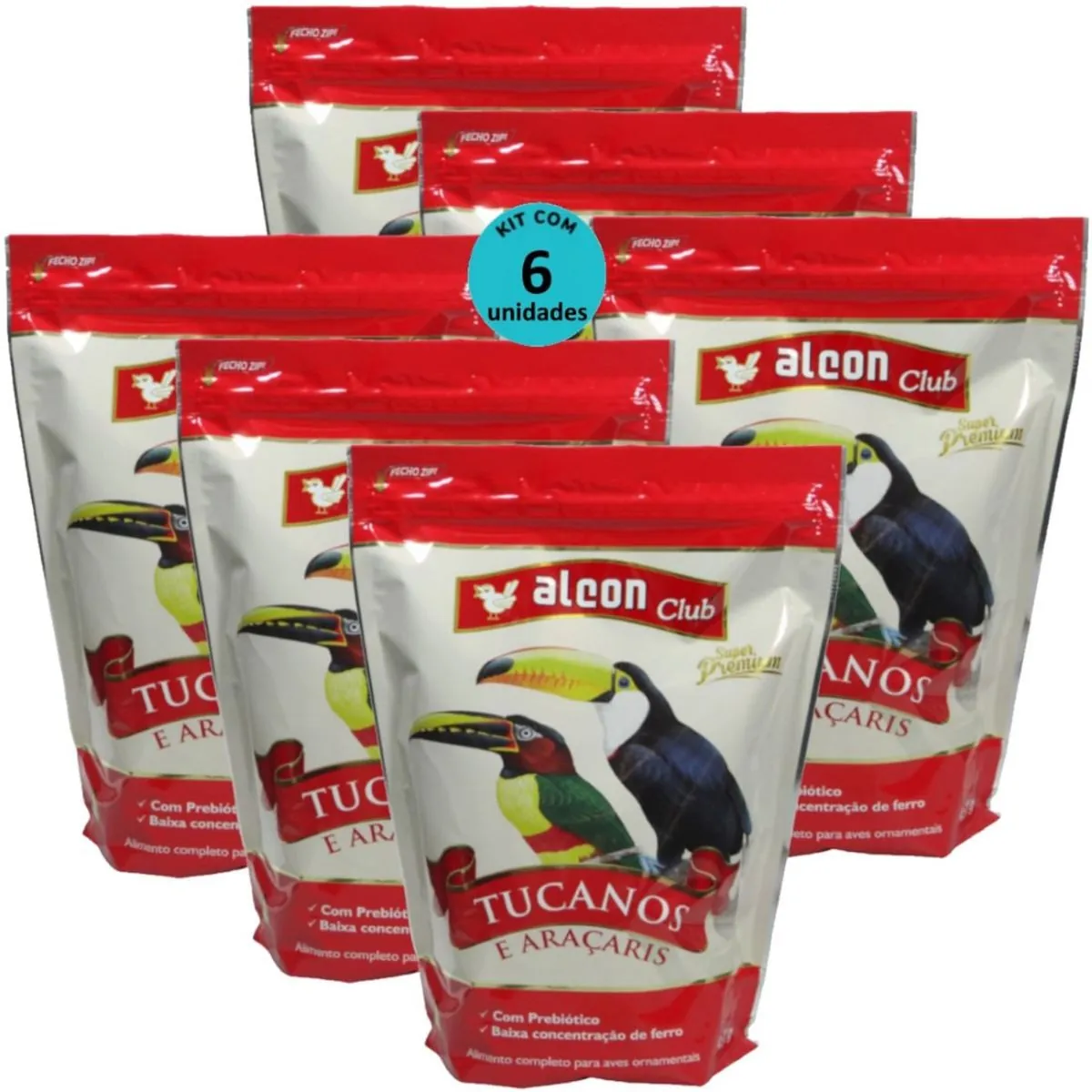 ALCON CLUB TUCANOS E ARAÇARIS 450G SUPER PREMIUM KIT COM 6