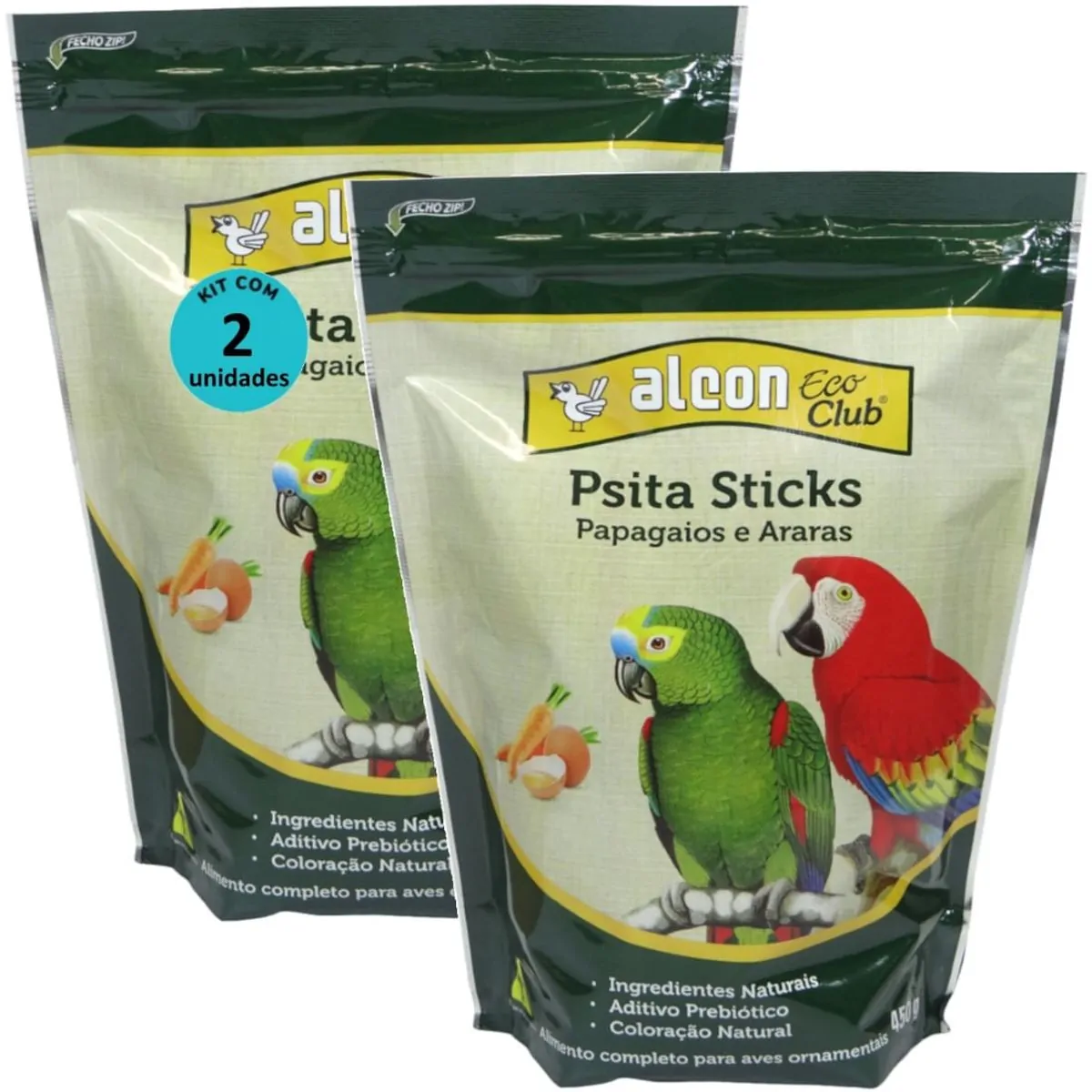 ALCON ECO CLUB PSITA STICKS 450G KIT COM 2 PARA PAPAGAIOS E ARARAS