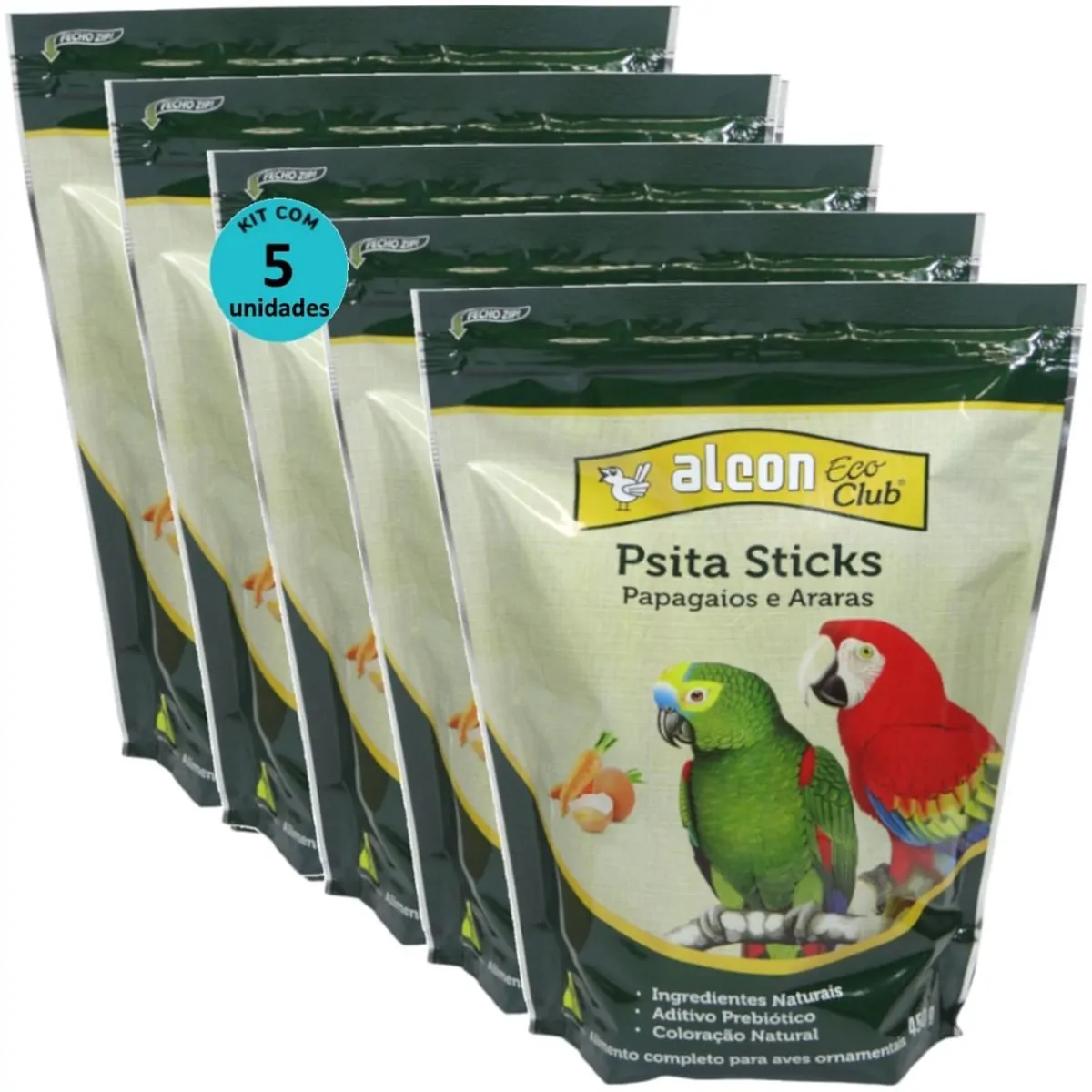 ALCON ECO CLUB PSITA STICKS 450G KIT COM 5 PARA PAPAGAIOS E ARARAS