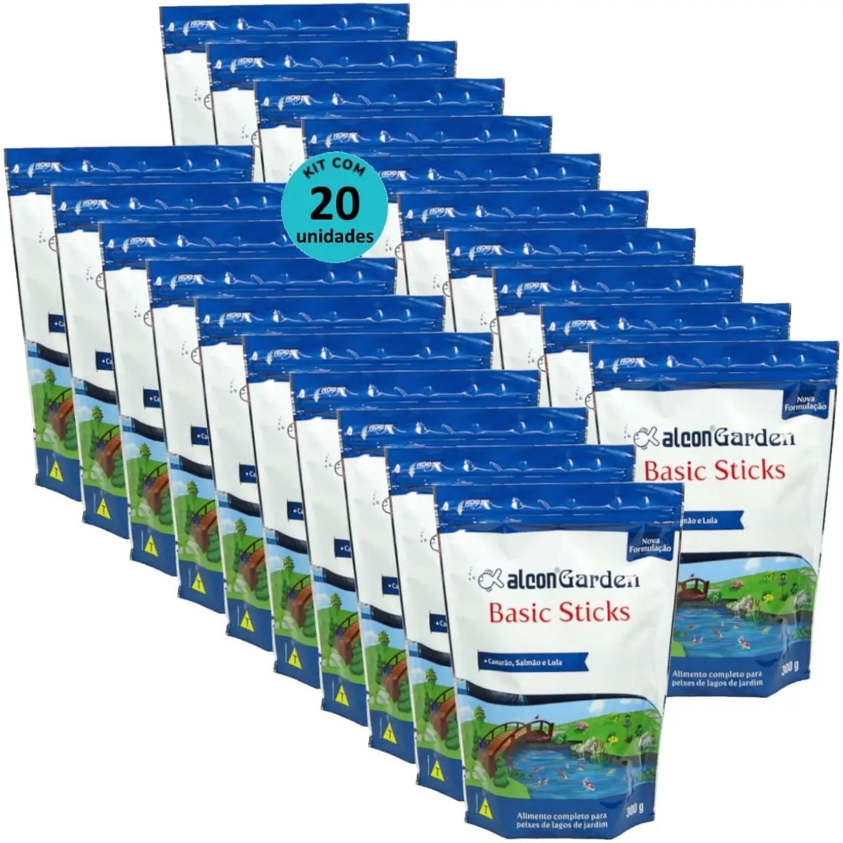 ALCON GARDEN BASIC STICKS 300G ALIMENTO PARA PEIXES KIT COM 20 - ALCON GARDEN BASIC STICKS 300G RAÇÃ