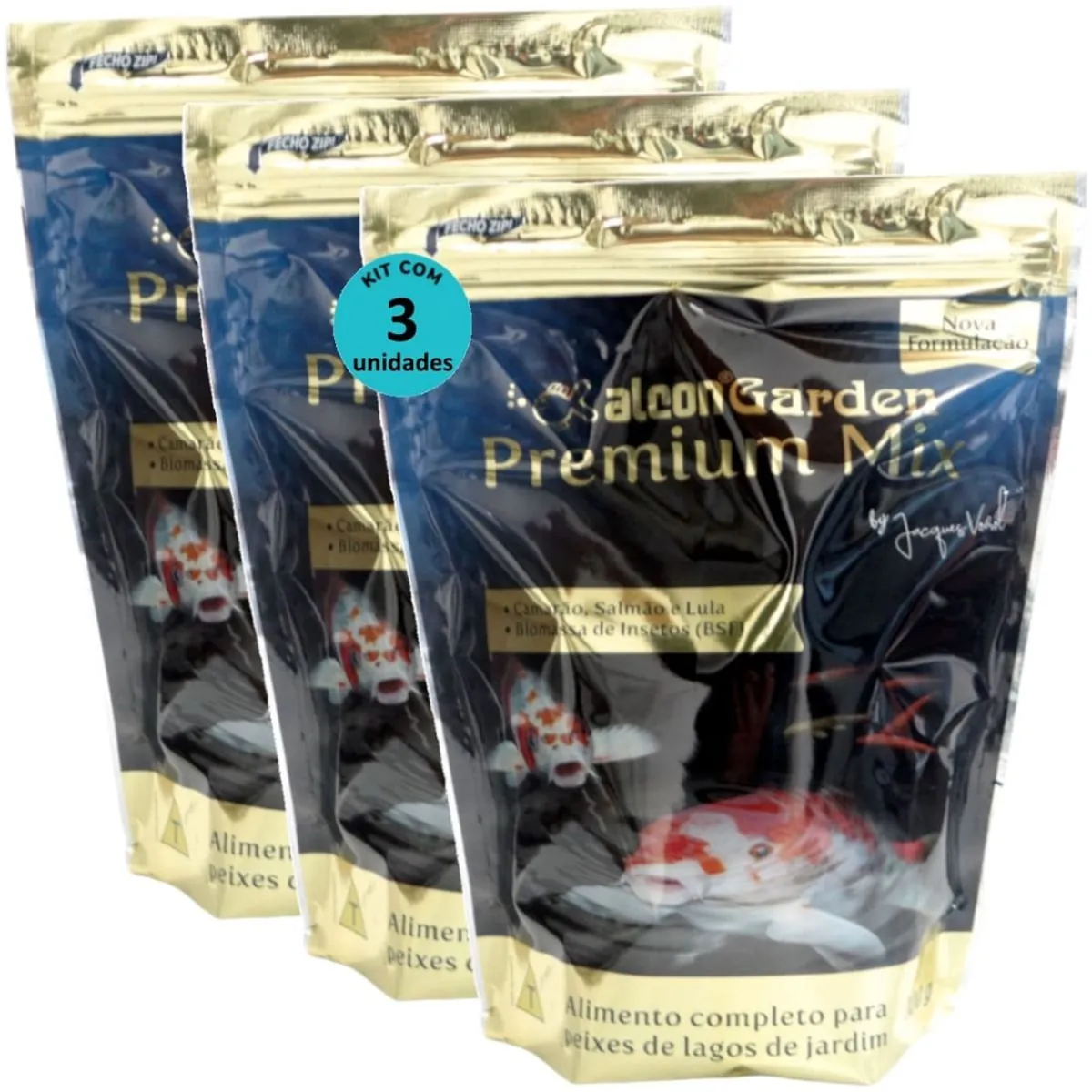 ALCON GARDEN PREMIUM MIX 300G RAÇÃO PARA PEIXES KIT COM 3