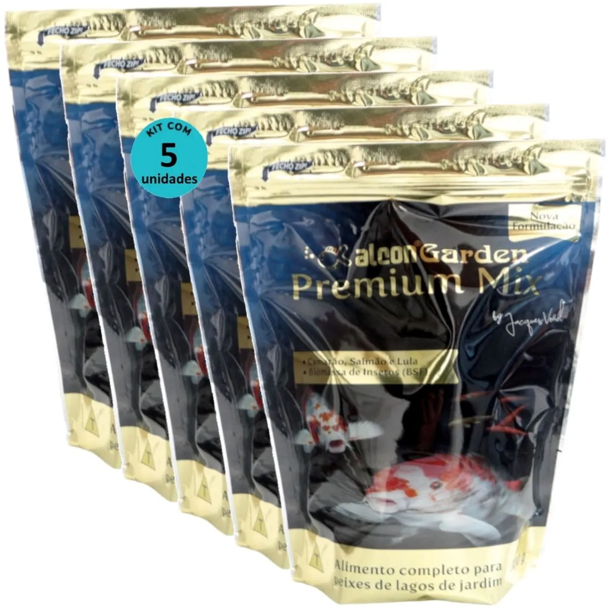 ALCON GARDEN PREMIUM MIX 300G RAÇÃO PARA PEIXES KIT COM 5
