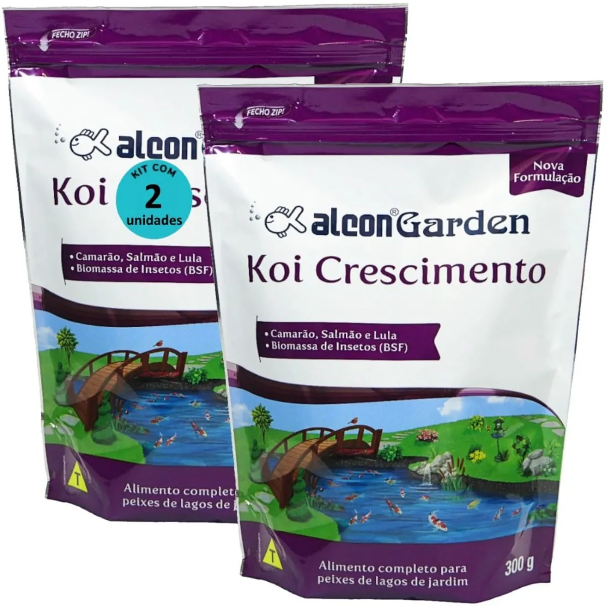 ALCON GARDEN KOI CRESCIMENTO 300G KIT COM 2 - ALCON GARDEN KOI CRESCIMENTO 300G RAÇÃO PARA PEIXES KI