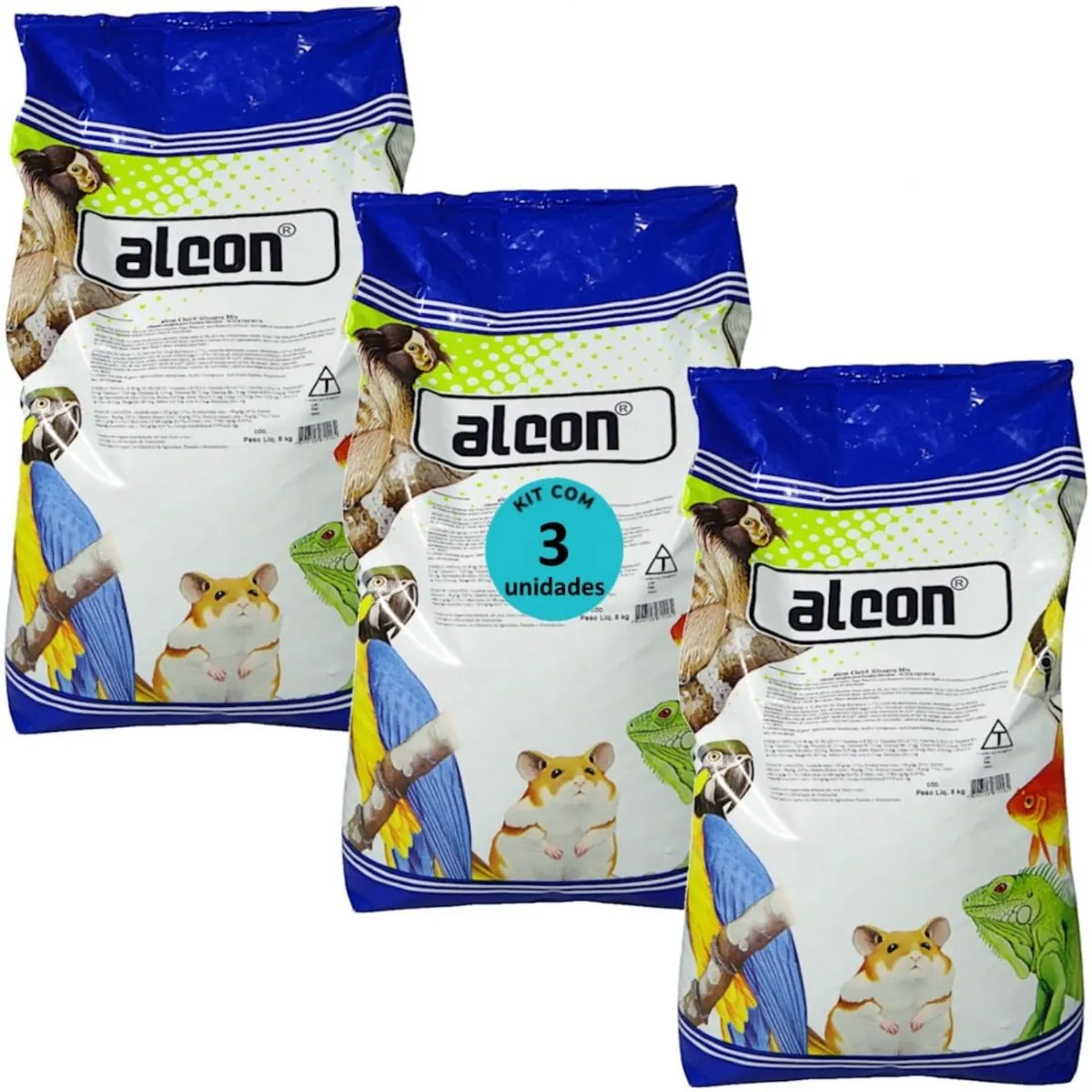 ALCON CLUB SILVESTRE MIX 5KG KIT COM 3 - ALCON CLUB SILVESTRE MIX 5KG PARA PÁSSAROS SILVESTRES KIT C