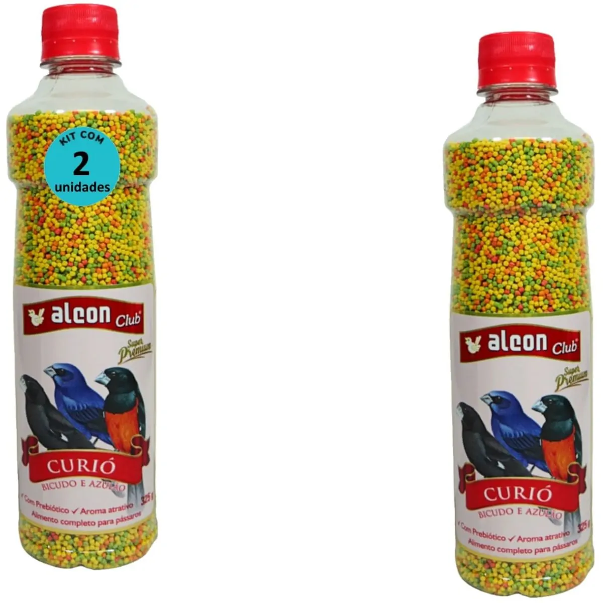 ALCON CLUB CURIÓ BICUDO E AZULÃO 325G SUPER PREMIUM KIT COM 2