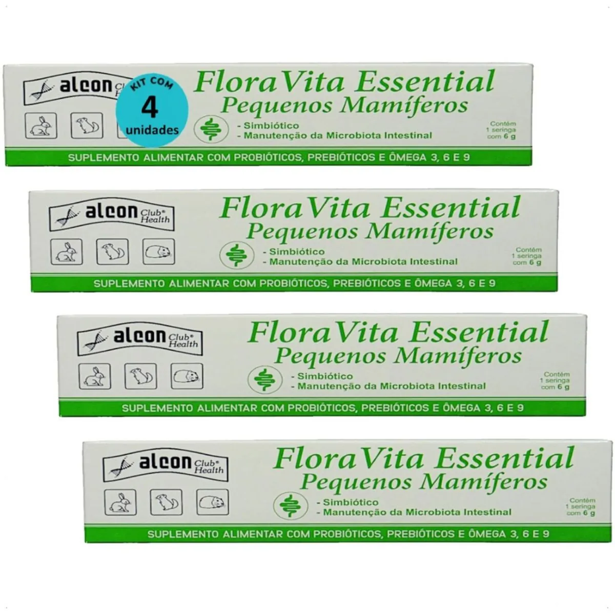ALCON FLORA VITA ESSENTIAL PARA PEQUENOS MAMÍFEROS 6G KIT COM 4