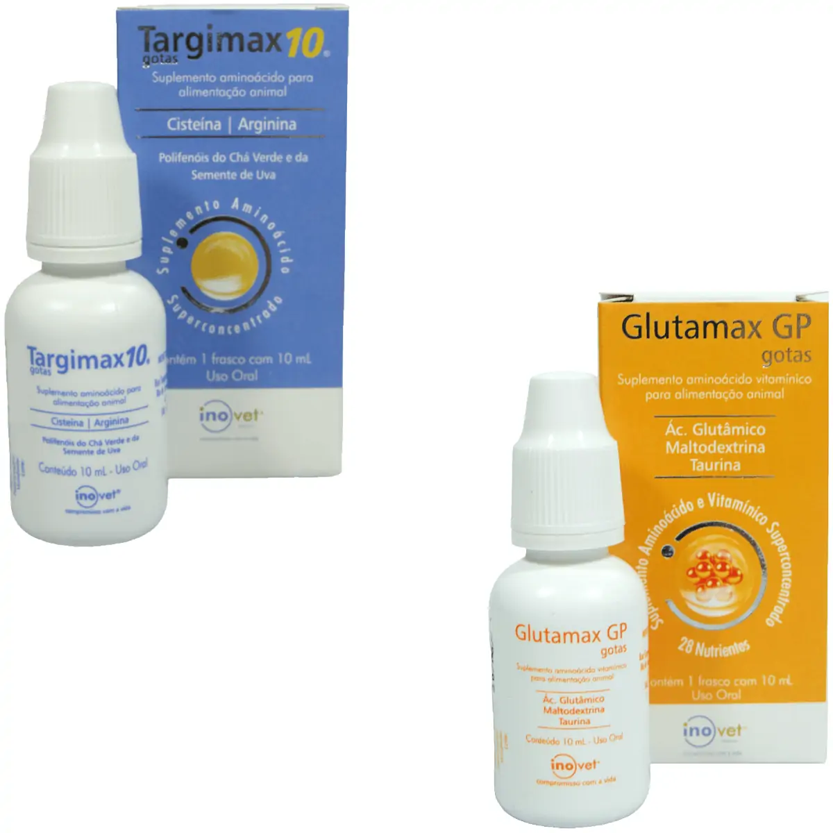 Glutamax GP Suplemento Em Gotas 10ml + Targimax 10 Suplemento Animal 10ml