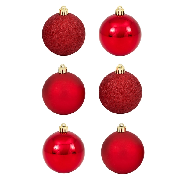 Jg Bola Vermelha Bri/mat/gli 5cm C/6pc