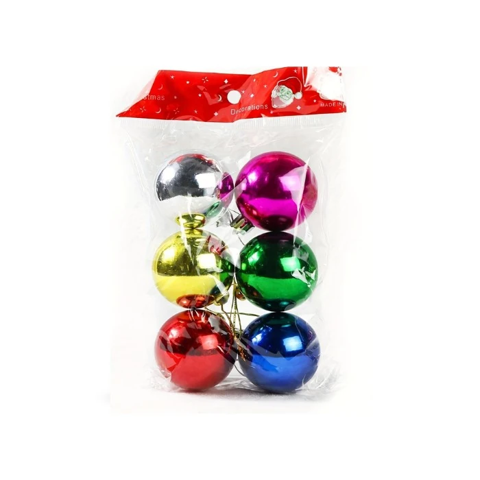 Jg Bola Colorida Brilhante 5cm C/6pc