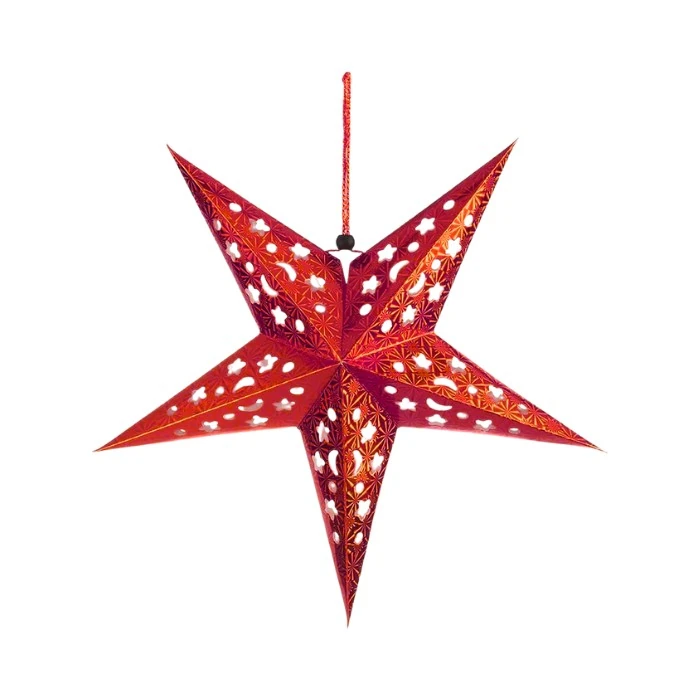 Estrela Papel Vazada 45cm Vermelha 1un