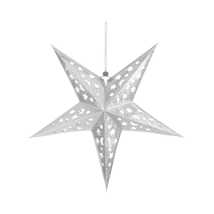 Estrela Papel Vazada 45cm Prata 78454