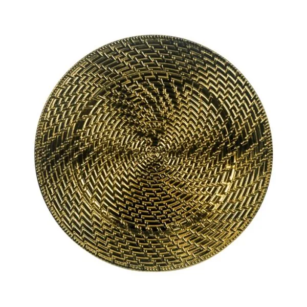 Sousplat Plastico Mod4 Dourado 33cm 1un