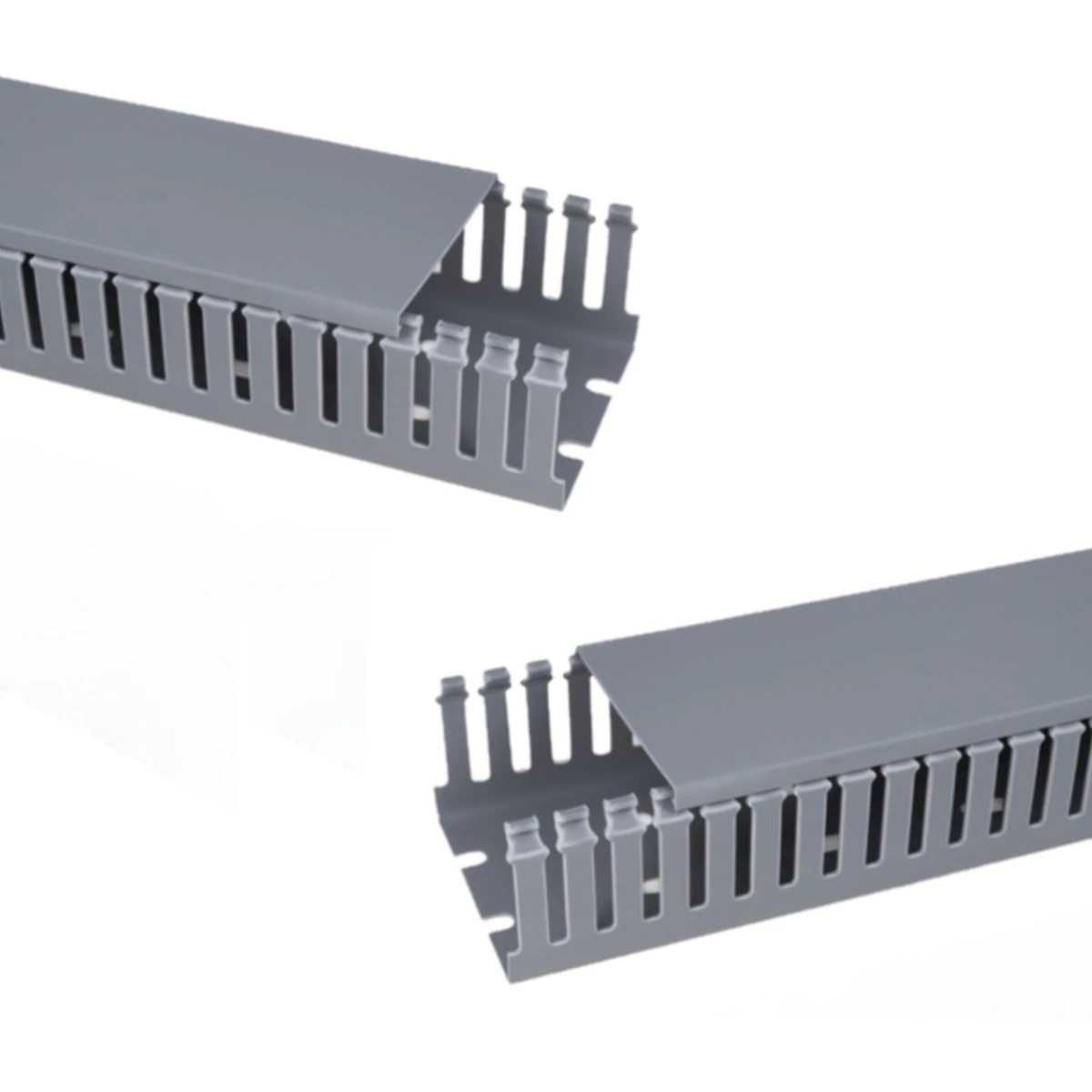 Kit 4mts Canaleta Aberta Painel Elétrico Fio 50x50 Cinza
