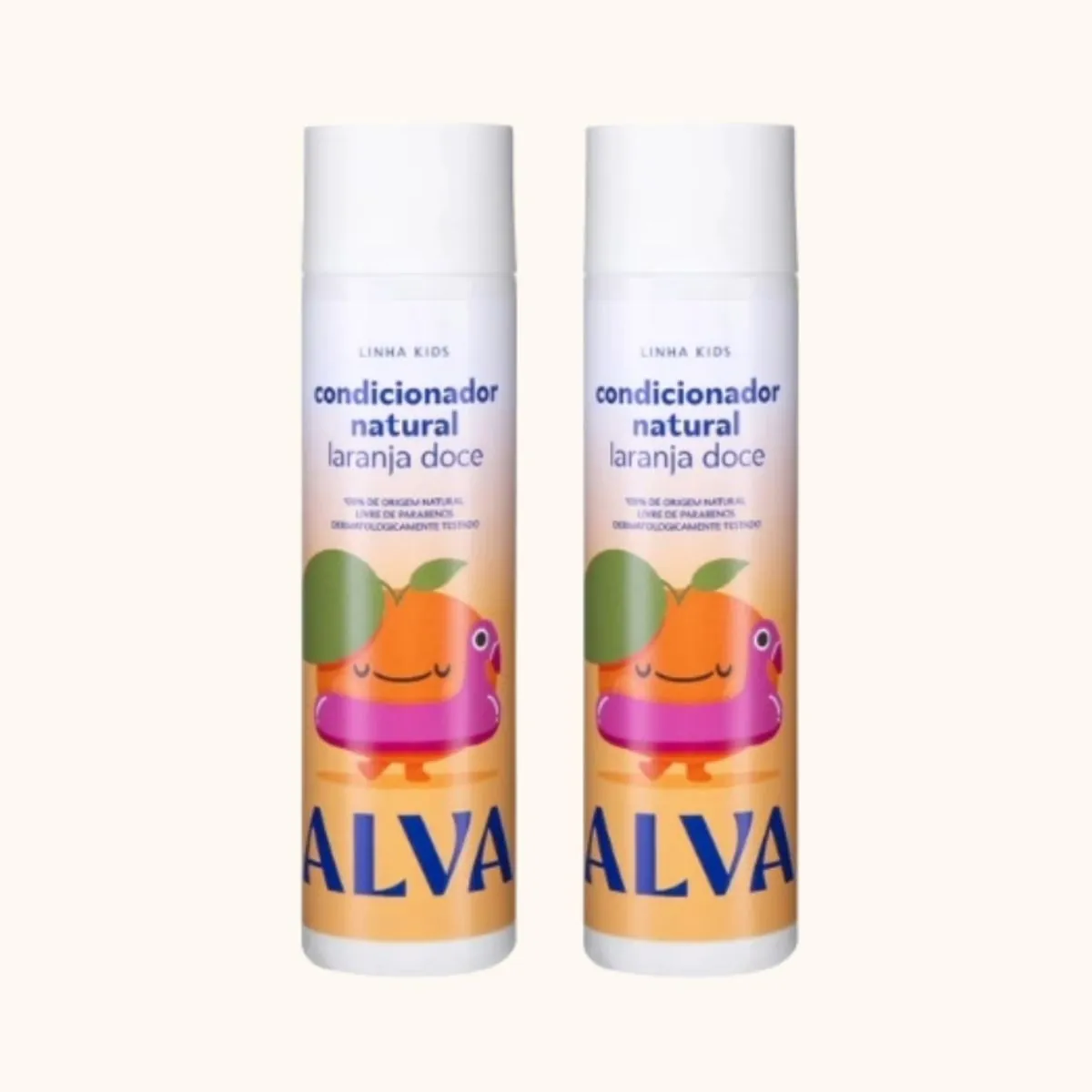 Kit 2X: Condicionador Vegano Infantil Laranja Doce e Baunilha Alva 250ml