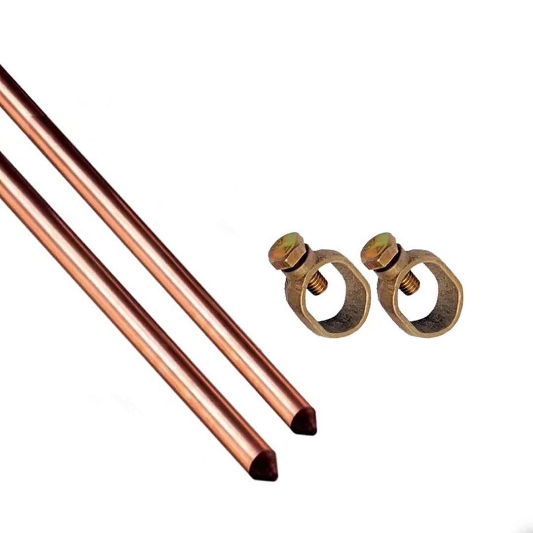 Kit 2 Haste Aterr Cobre - 1/2 X 2,0mts 10mm + 2 Conector
