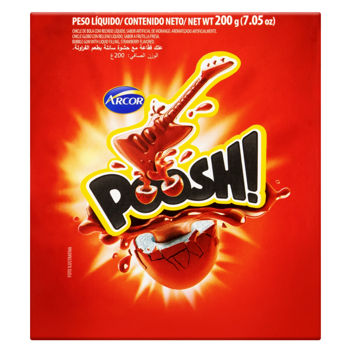Chiclete Poosh Arcor Morango/re He Arcom