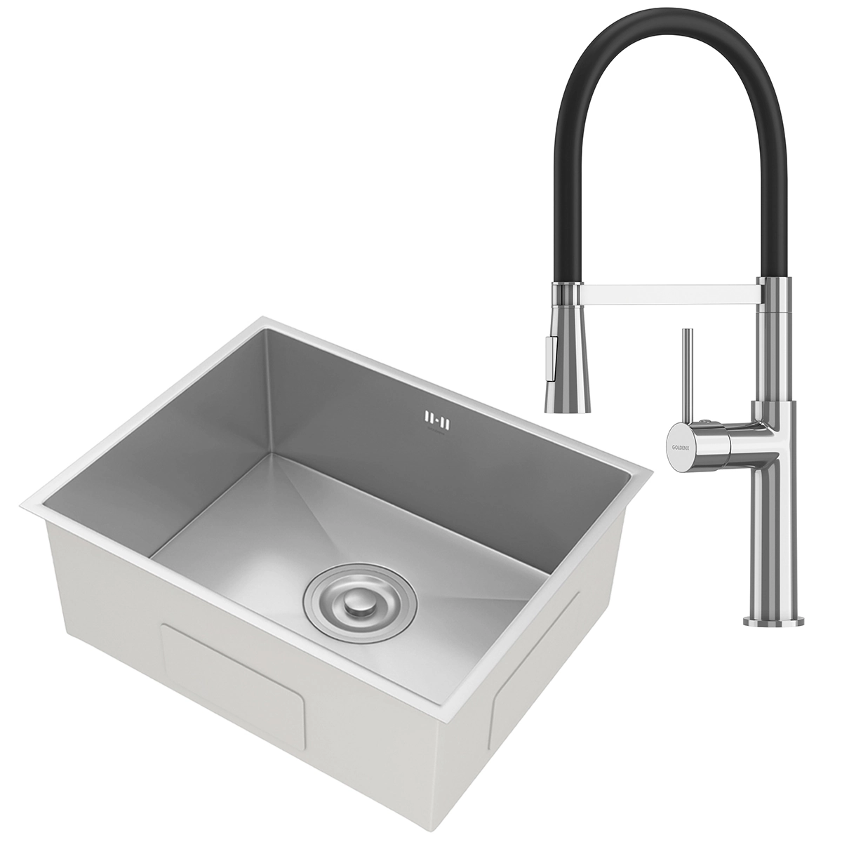 Kit Cuba Gourmet Lisboa Aço Inox 304 E Torneira Gourmet Bélgica Monocomando Goldenx