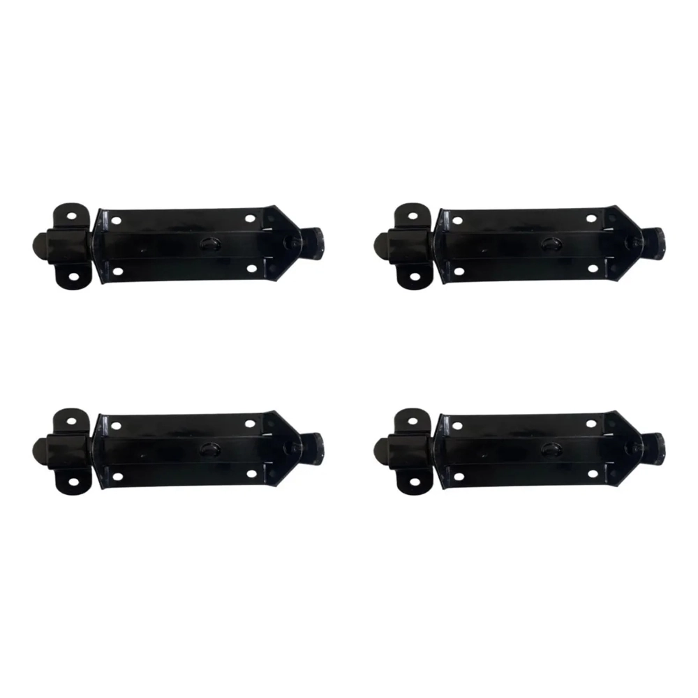 Kit 4 Trinco Fecho Chato Portão Porta Cadeado 9x3cm N2 Preto