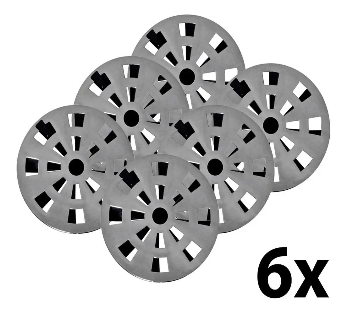 Kit 6 Grelha Cromada Redonda Rotativa 9,7cm Grb2 Astra